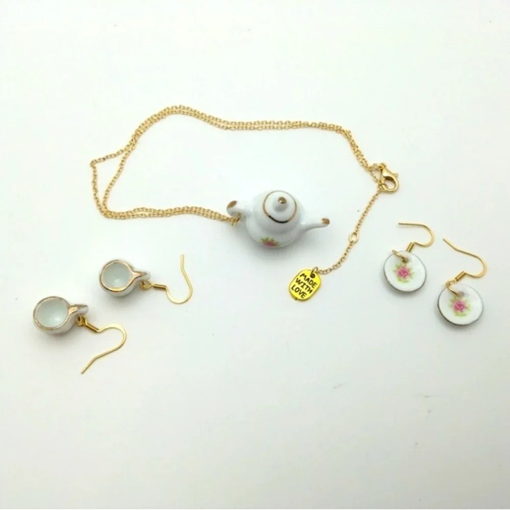 Bridgerton Ceramic Teapot Charm Necklace - Picture 13 of 13